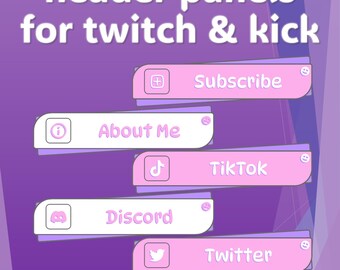 Twitch | Expulsar | Painéis de cabeçalho | Multicolorido | Tons pastel | Ícones de mídia social (Download digital)