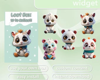 Cute Twitch Chat Widget | Animated Channel Point Redemption, Chat Command Reward | Cozy Streamer Assets | Blind Box | Loot Box