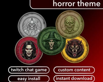 Twitch Chat Game Widget: Rock Paper Scissors Horror Theme (Digital Download)