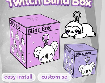 Twitch Blind Box Widget | Cute Animals | Customisable Overlay for OBS & Streamlabs | Interactive Chat Asset | Digital Download