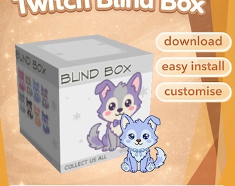 Twitch Blind Box Widget | Pups Version | Animated Chat Stream Overlay | Cozy Streamer Asset