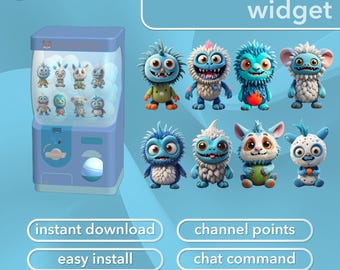 Twitch Gacha Overlay | Blue Monster Collection Widget | StreamElements | Channel Points & Chat Commands | Leaderboard