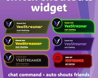 Widget de Shoutouts da Twitch | StreamElements OBS | Shoutout automático no chat | Sobreposição animada da fonte do navegador