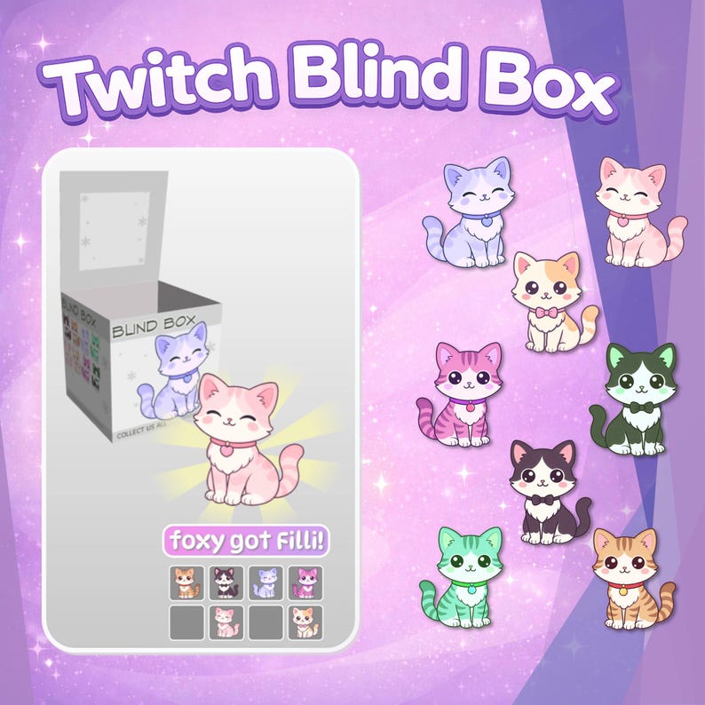 Twitch Blind Box Widget | Animated Stream Reward | Cozy Kittens Cats ...