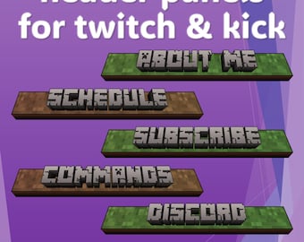 Twitch | Kick | Painéis de cabeçalho | Multicolorido | Inglês | Francês | Alemão | Transmissão de jogos (Download digital)