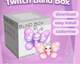 Twitch Blind Box Widget | Butterflies | Animated Stream Reward | Cozy Overlay for OBS & Streamlabs | Chat Asset | Digital Download