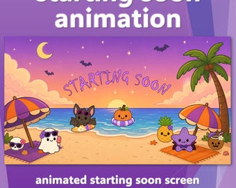 Animação de tela de Summerween | Em breve | Arquivo .webm | OBS | Sobreposição para Twitch | Loop contínuo