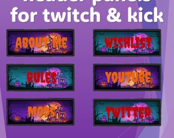 Halloween | Twitch | Expulsão | Painéis de cabeçalho | Multicolorido | (Download digital)