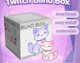 Twitch Blind Box Widget | Animated Stream Reward | Cozy Kittens Overlay for OBS & Streamlabs | Interactive Chat Asset | Digital Download