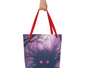 Spooky Tree Tote Bag: Mystical Haunted Forest Design