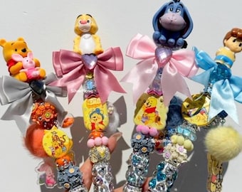 Handmade Beaded Character Pens | Winnie the Pooh, Eeyore, Tigger, Belle Inspired Stationery