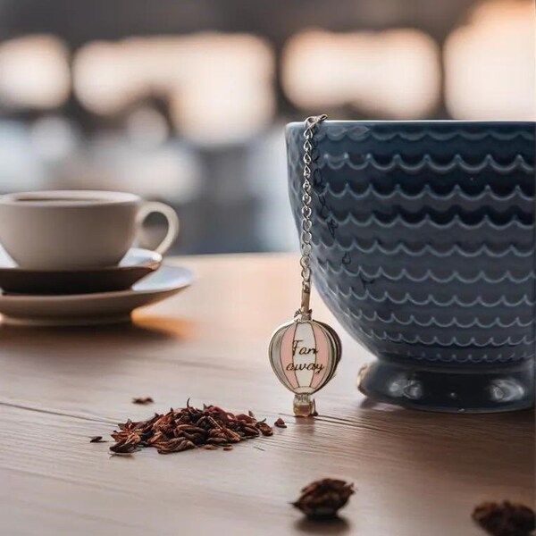 Loose Leaf Tea Ball Infuser Steeper Travel Themed Charm Fun Gift Sustainable Tea Lovers