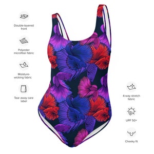 Colorful Beta Fish One-Piece Swimsuit