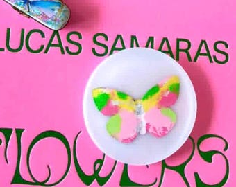 Abstract Butterfly Resin Coaster Set, Handmade Epoxy Coasters, Colorful Neon Pastel Table Decor, Unique Gift For Art Lovers And Families