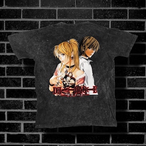 Death Note "Light and Misa Misa" Washed T-Shirt | Death Note, Light Shirt, Misa Misa Shirt, Washed Shirt, Washed Anime Shirt