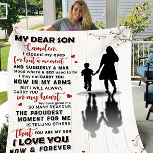 Personalized To My Son Blanket, Personalized Blanket for Son, Son Gift from Mom, Son Gift Blanket