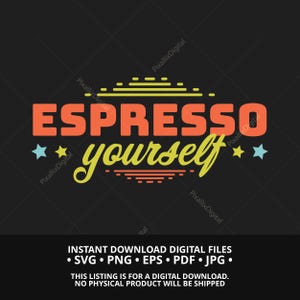 Café tipográfico Svg, Png Pdf Eps Jpg, Cita divertida sobre café Descarga digital, Archivo de corte de café, Arte de pared para amantes del café, Café Svg, Arte del café