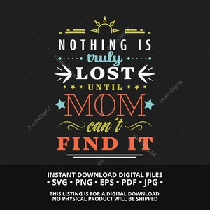 Witty Mom Svg Png Pdf Eps Jpg, Arte de parede engraçada sobre maternidade, Tipografia de fundo escuro, Download digital vintage do dia das mães