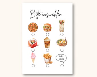 Postkarte - Bitte auswählen - Date Einladung Essen gehen | Grußkarte zum Verschenken | DIN A6