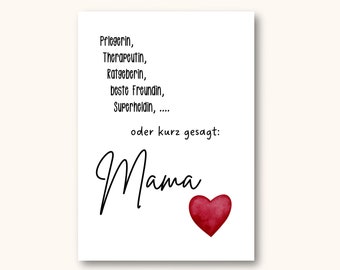 Postkarte - Mama Definitionskarte | Grußkarte zum Verschenken | Perfekt für Muttertag oder einfach so | DIN A6