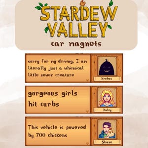 Imán para parachoques de Stardew Valley / Regalos para jugadores / Decoración acogedora para coches de juegos, accesorios para coches