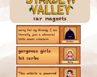 stardew valley bumper magnet | gifts for gamers | cozy gaming car decor, car accessories