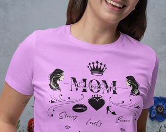 Tee-shirt à manches courtes en jersey unisexe, fête des mères, t-shirt maman, maman, t-shirt en coton maman