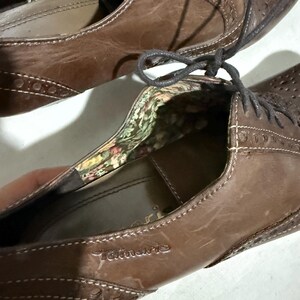 Vintage Tamaris Leather Brogue Heels: Brown Oxford Shoes, Made in Germany, Size 39 image 12
