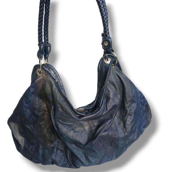 1990s Leather Patchwork Shoulder Bag: Braided Han… - image 6