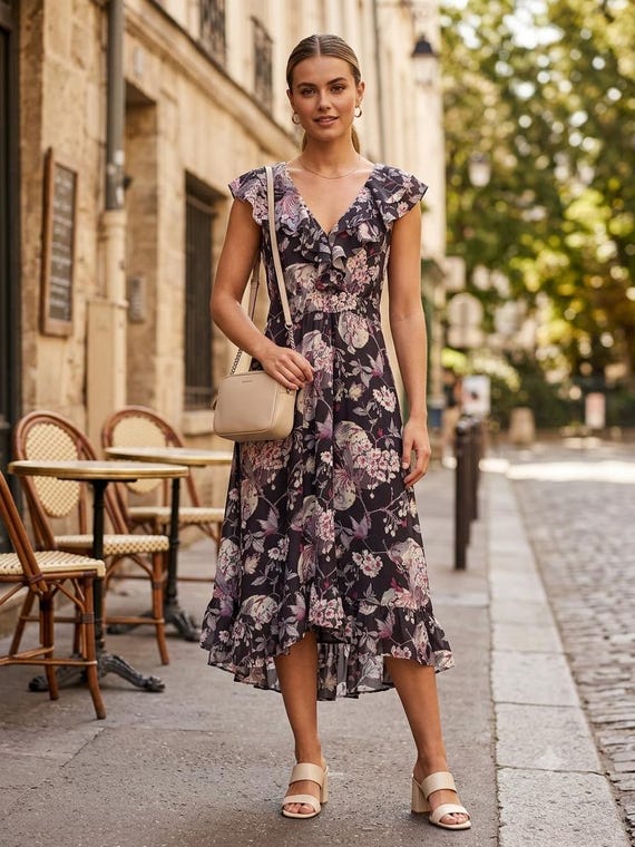 red yellow blue dress Capri- and M Handmade in Ukraine with s24-tops The Best Summer Wedding Color:Silk French Rose