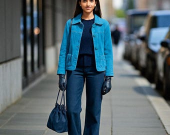 グリーンスエードジャケット クリーンストレッチ ノーカラージャケット(ジャケット)｜EPOCA