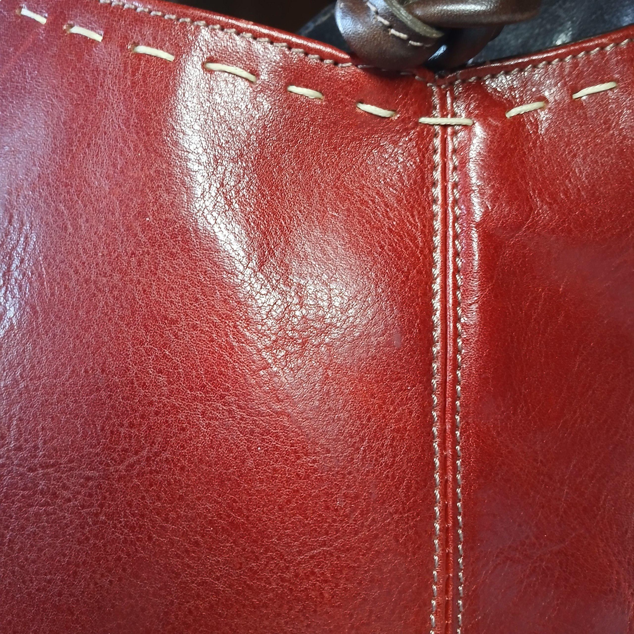Borgo Degli Etruschi Red Leather Backpack Made in Italy Drawstring Flap Bag Genuine leather backpack for woman MONTE FALORIA, TRICOLOUR  main image 3