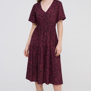 burgundy snake print dress Disturbia Viscose Midi - Gothic Boho Alternative - Size14 Spaghetti Straps Tulle A-Line nightclubs Suitable for women looking Colour:Blush Reiss