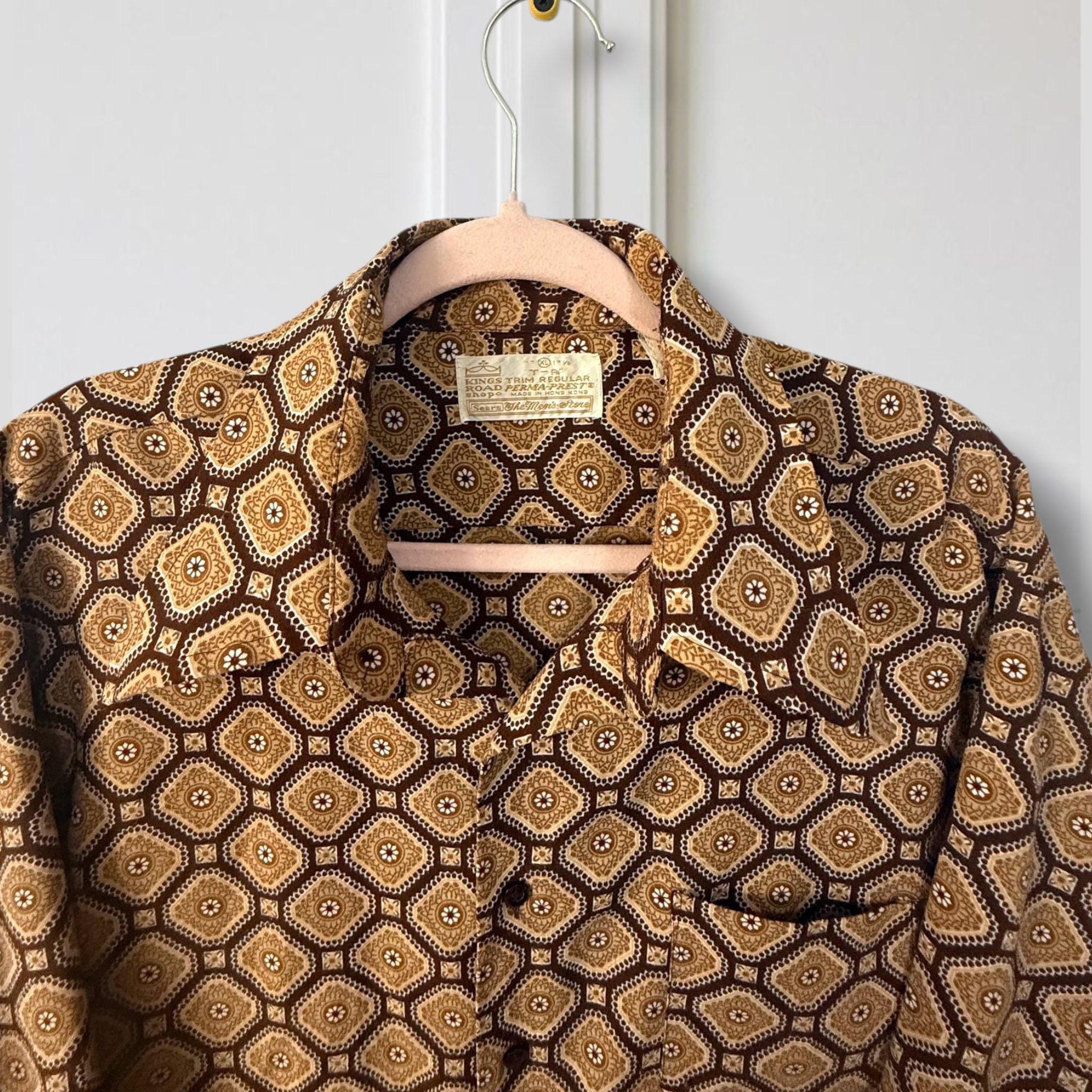 Kings Road Sears Vintage Shirt Button 70s Perma-Prest Perma Prest 