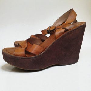 Vintage Bronx Suede Platform Sandals: US 8 / EU 39, Y2K Minimalist
