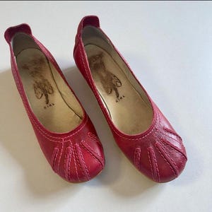 Vintage Fly London Leather Wedge Pumps, Black Mary Janes, Size 36