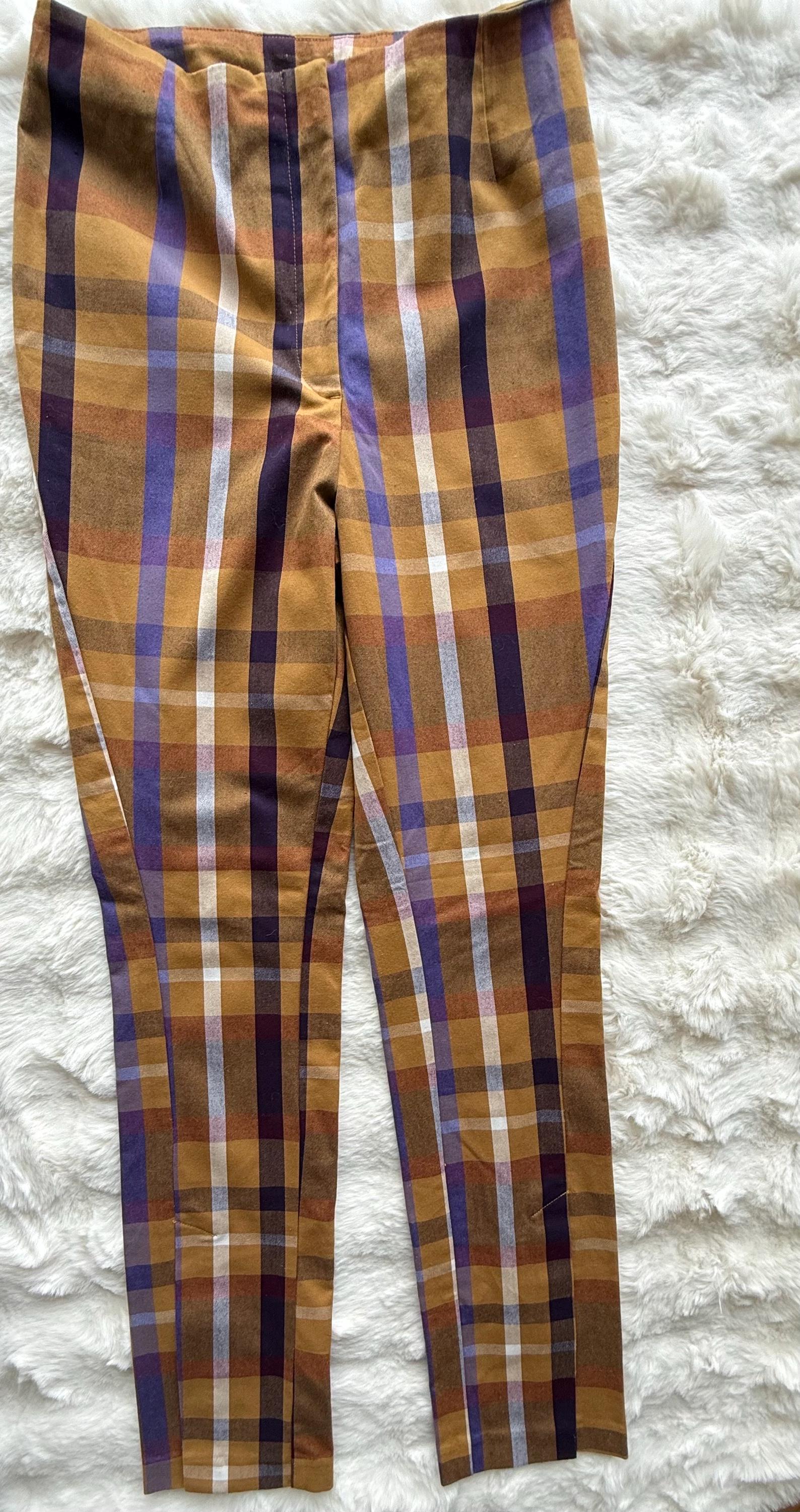 Monki Tartan High-waisted Trousers, 90s Plaid Pants, EU 36 - Etsy