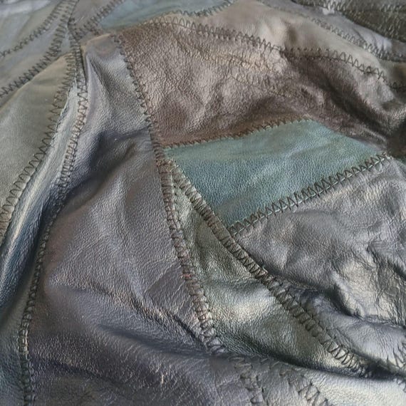 1990s Leather Patchwork Shoulder Bag: Braided Han… - image 3