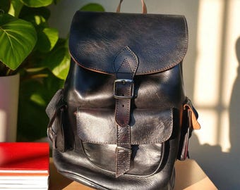 The Sak Ventura II Black LEATHER Convertible Backpack With  display picture 2