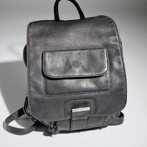 bree leather convertible backpack Vintage BREE Black Leather Backpack — German Design, 2000s Urban Minimalism