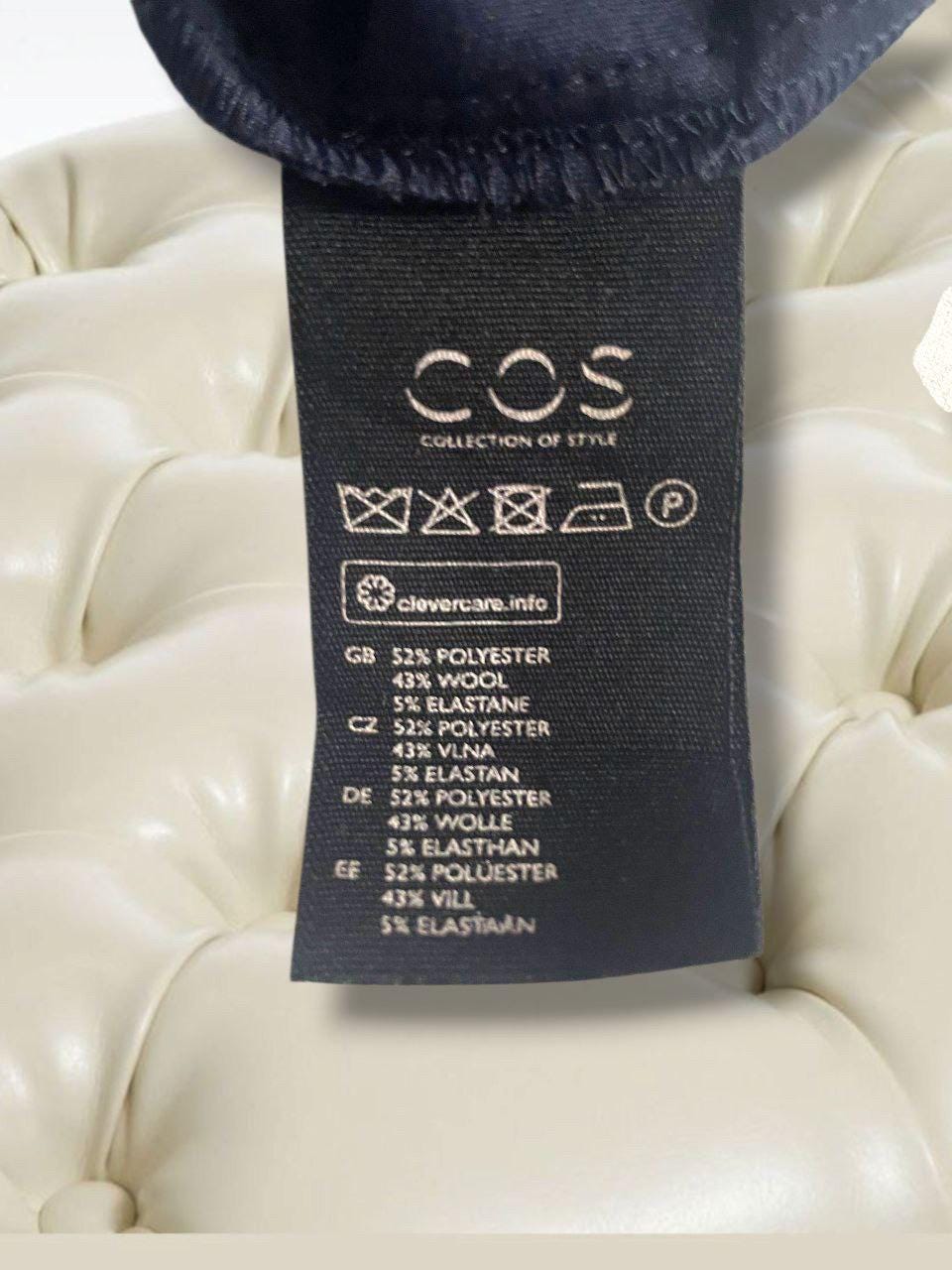 Minimalist COS dark blue Dress Velvet Flocked Shift