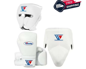 Winning sparring full Set Gloves , Head Guard, Groin Guard, Gift For Him, Gift For Men, Boxing Gift, Gift For Boxers, Boxing Club