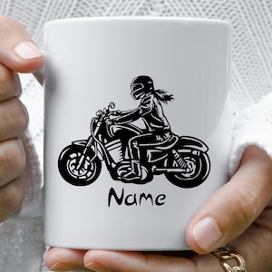 Biker Becher personalisiert, Lady Reiter Becher, Biker Küken Becher, lustige Becher, andere Becher, Kaffeebecher, Teebecher, Reisebecher, Motorradbecher