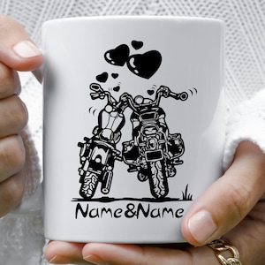Biker Paar personalisierte Tasse, lustige Tassen, andere Tasse, Kaffeetassen, Teetassen, Reisetassen, Motorradtasse