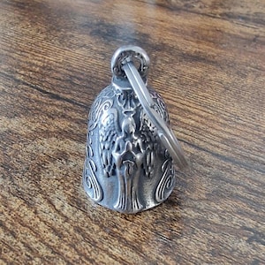 Guardian Bell Halo Angel  + Hanger, Gremlin Bell, motorcycle bell, biker Bell, keyring, good luck charms, motorcycle guardian bell,bike bell