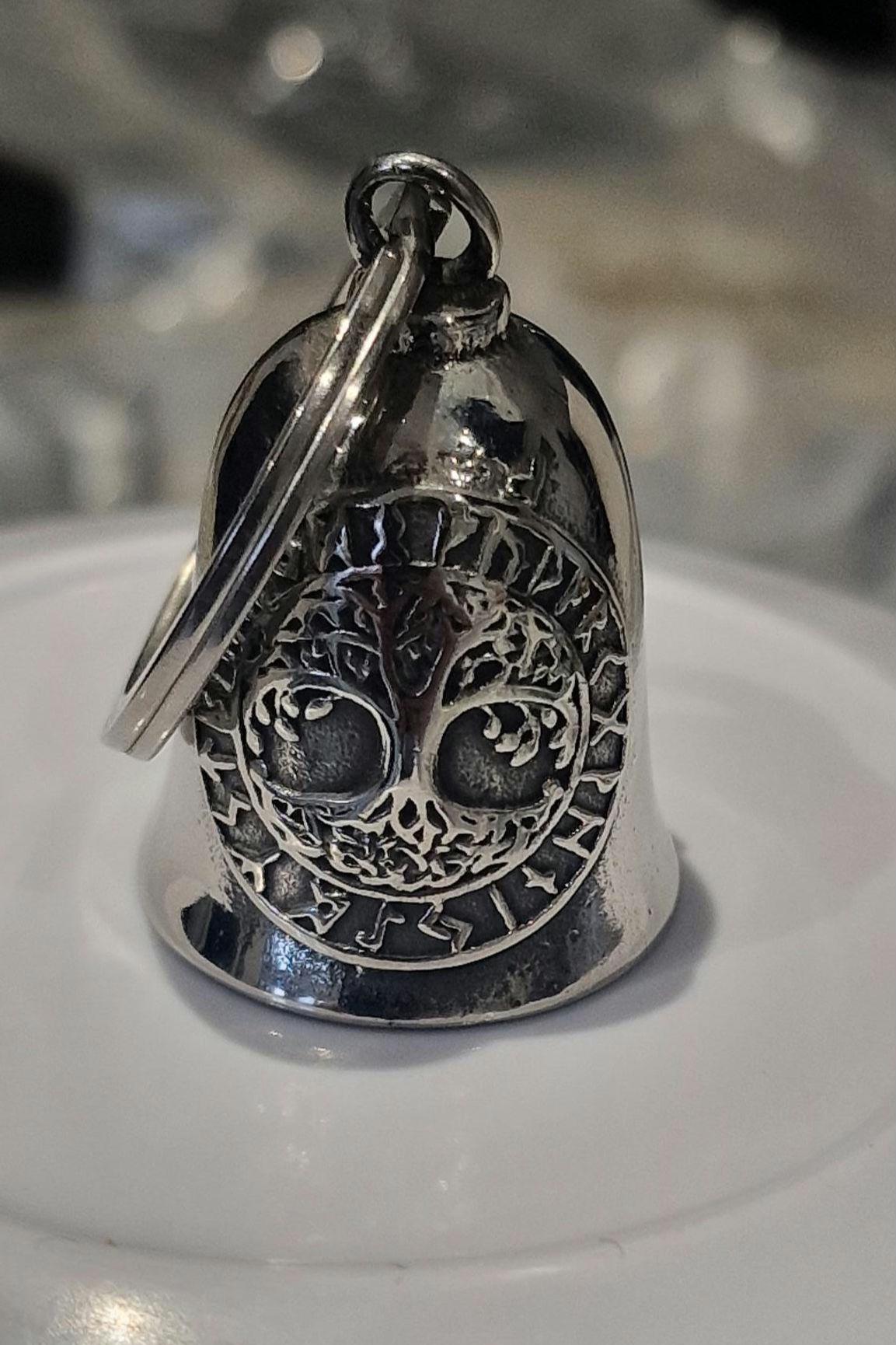 Guardian Bell For Motorcycles - Triquetra Trinity Knot Design, Ride USA Luck