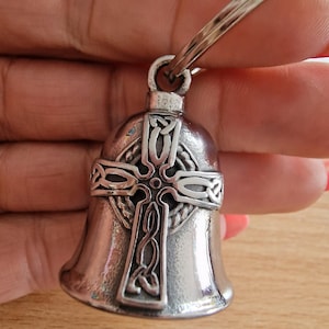 Guardian Bell Celtic Cross, Gremlin Bell, motorcycle bell, Gift for biker, biker bell, Gift for motorcycle