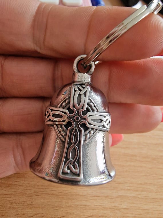 Guardian Bell Celtic Cross, Gremlin Bell, motorcycle bell, Gift for biker, biker bell, Gift for motorcycle