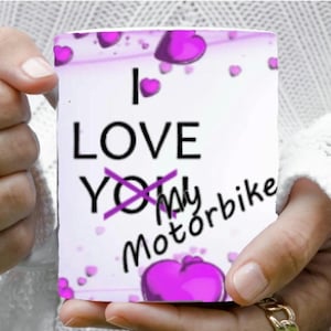 Ich liebe dich / mein Motorrad Becher, Biker personalisierter Becher, Reiter Becher, Biker Becher, lustige Tassen, Motorrad Becher