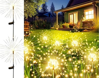 Garden Outdoor Decor Lights 120LED 2Pack, Solar Garden Lights for Yard Outside Fairy Garden Lights Decorative, Solar Lights for Yard Pathway